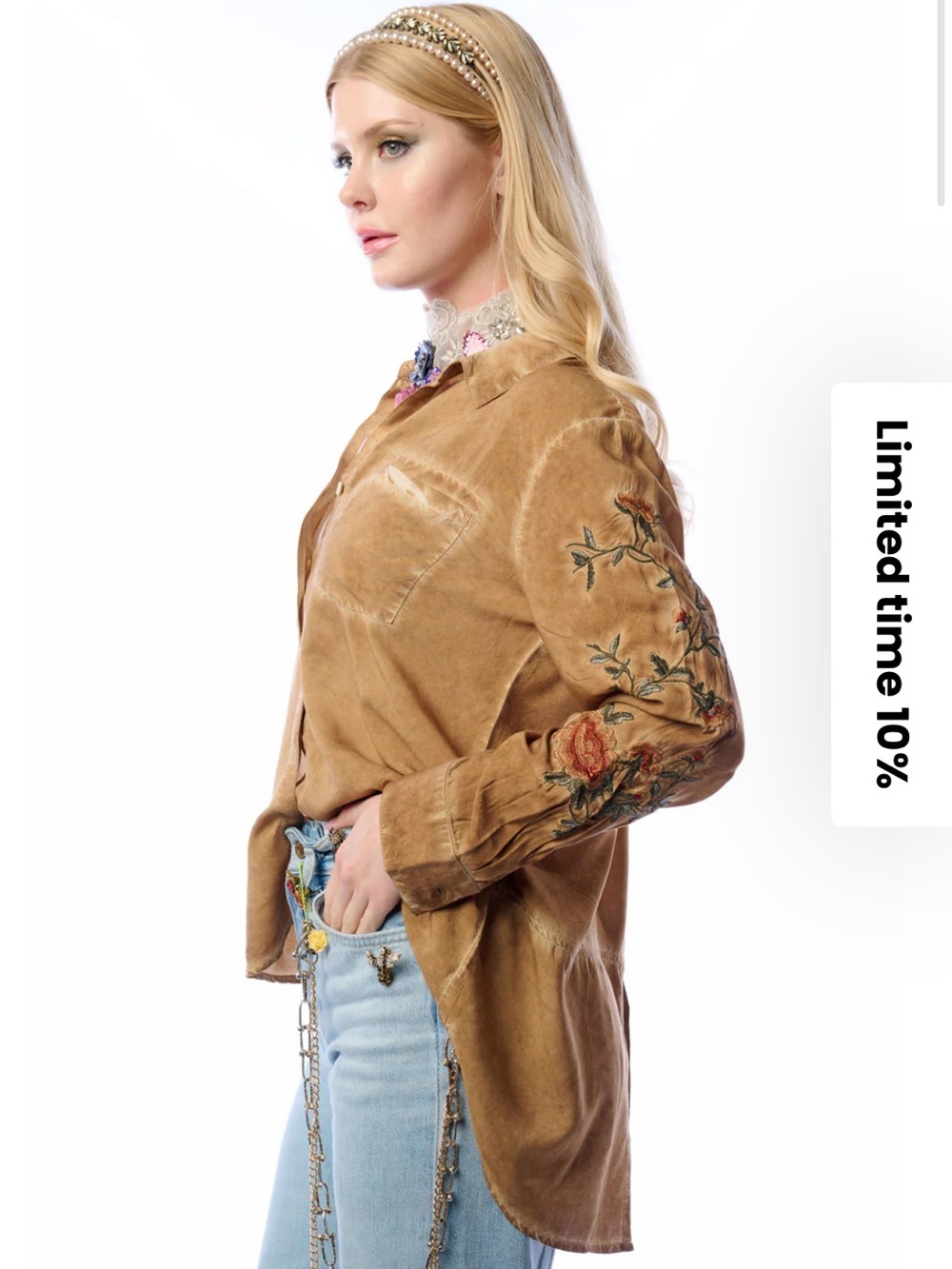 NWT Aratta Silent Journey- Kate Shirt- Vintage Brown - Picture 8 of 16